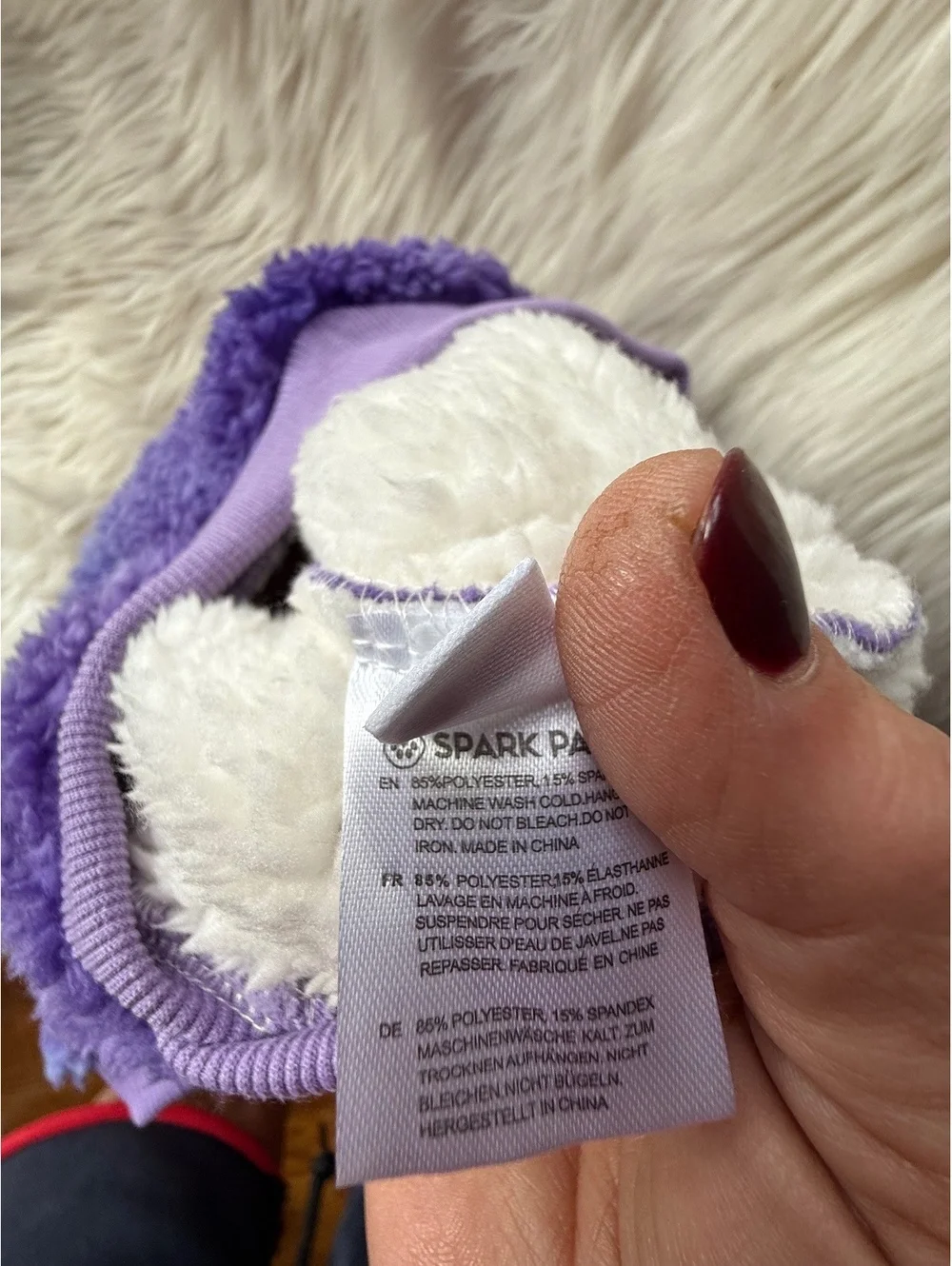 Spark Paws Cozy Purple and Blue Fleece Dog Hoodie Size Large